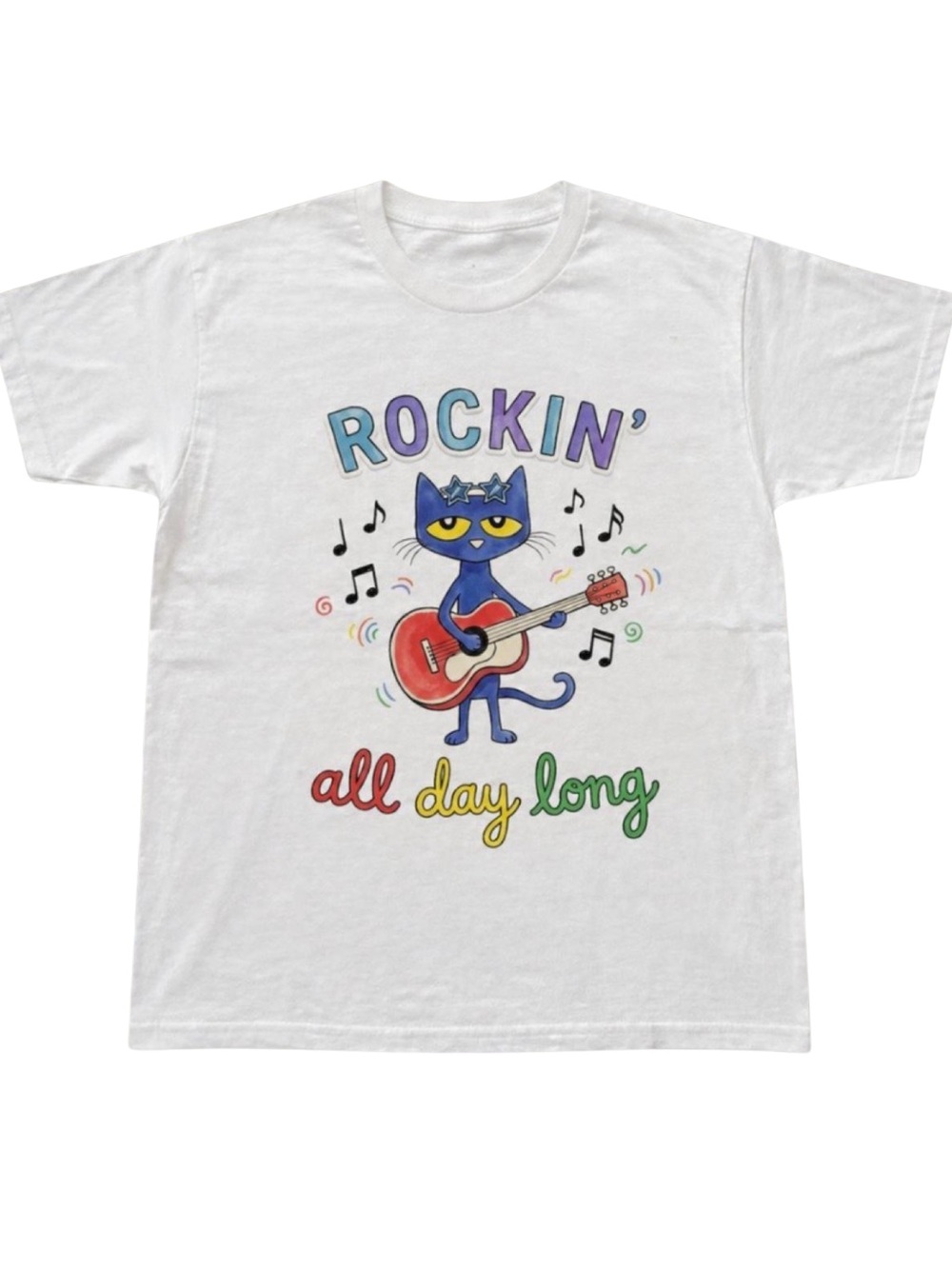 Gildan White 'Rockin' All Day Long' Graphic T-Shirt